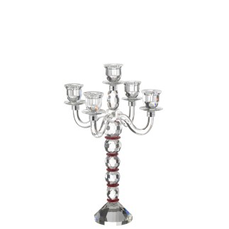 Candelabro de 5 velas en vidrio transparente 32.5*32.5*49 cm
