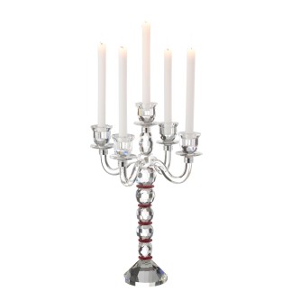 Candelabro de 5 velas en vidrio transparente 32.5*32.5*49 cm