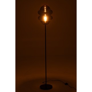 Lampe haute en métal et verre gris 28*28*160 cm