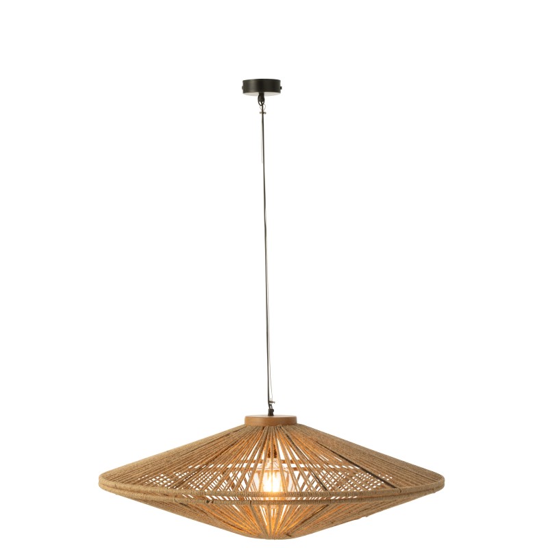 Candeeiro suspenso em metal natural 93x93x36 cm