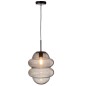 Candeeiro suspenso em vidro cinzento 28x28x160 cm