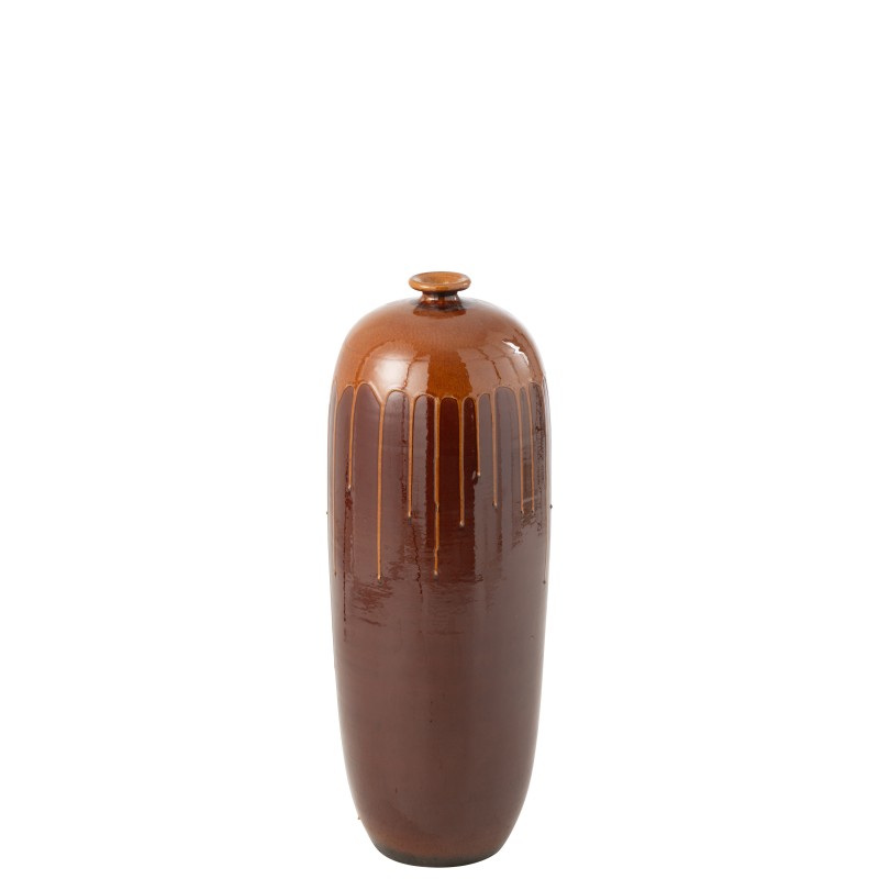 Vase haut en céramique marron 24*24*75 cm