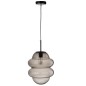 Candeeiro suspenso em vidro cinzento 28x28x160 cm