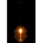 Candeeiro suspenso em vidro cinzento 28x28x160 cm