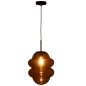 Candeeiro suspenso em vidro cinzento 28x28x160 cm