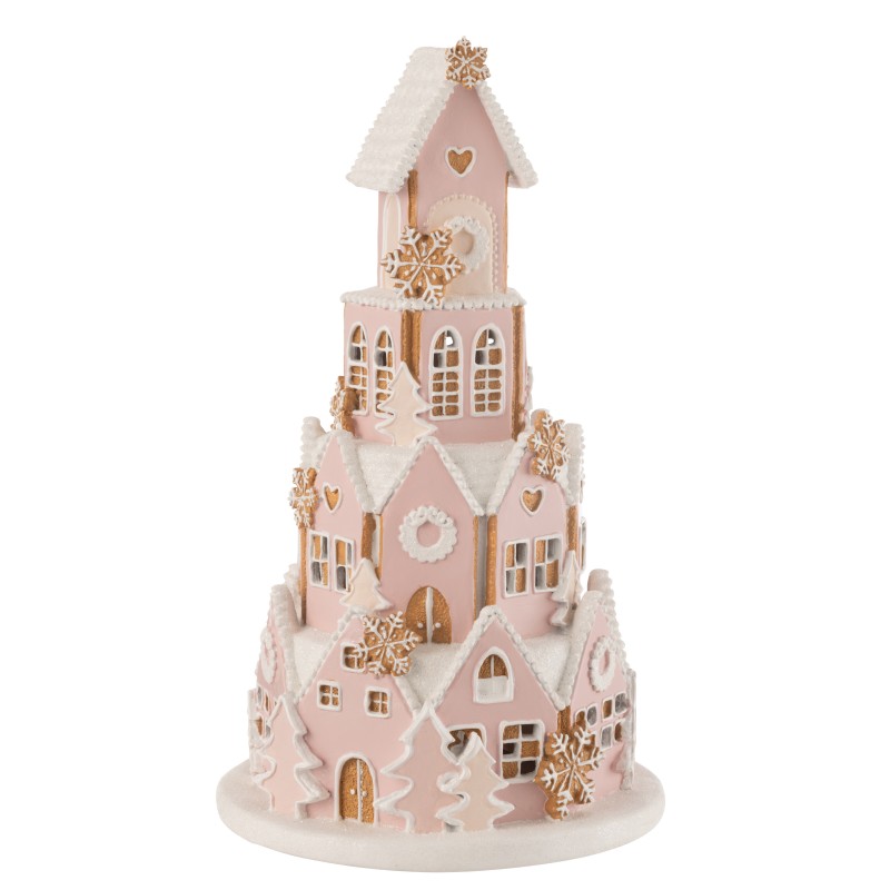 Casa de Natal em poliresina multicolorida 24,5 x 24,5 x 42 cm