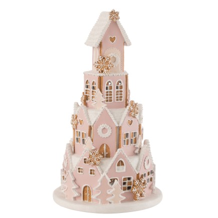 Maison de Noël en polyrésine multicouleur 24.5*24.5*42 cm