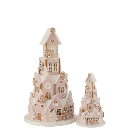 Maison de Noël en polyrésine multicouleur 24.5*24.5*42 cm