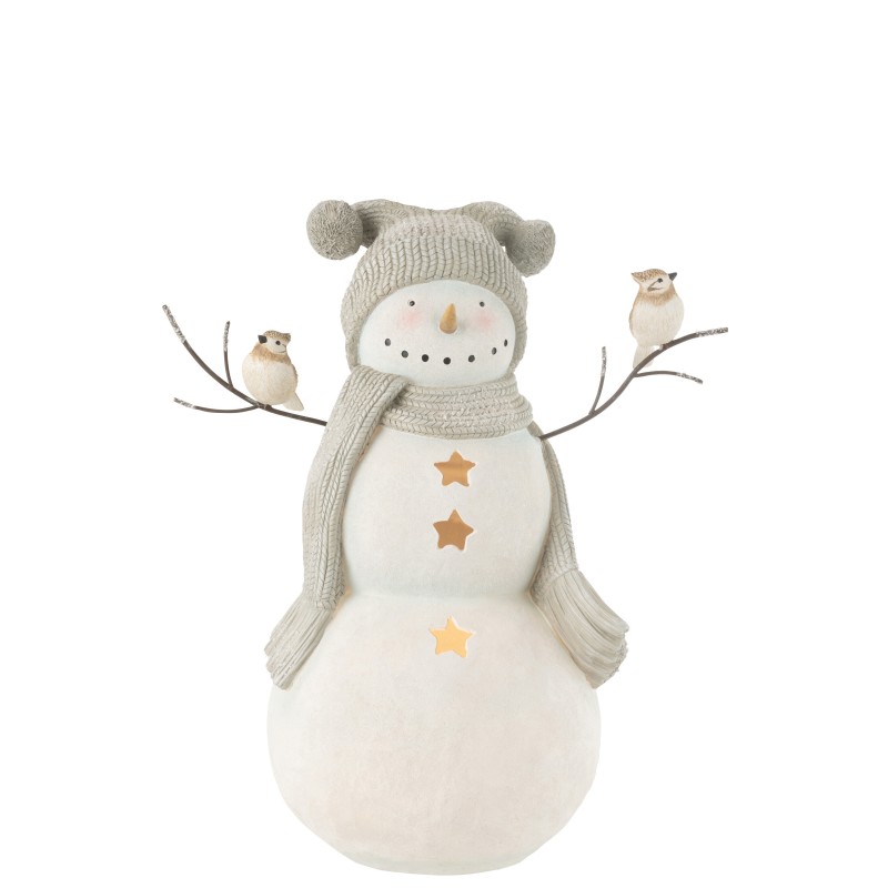 Boneco de neve em poliresina multicolorida 43,5 x 26 x 50 cm