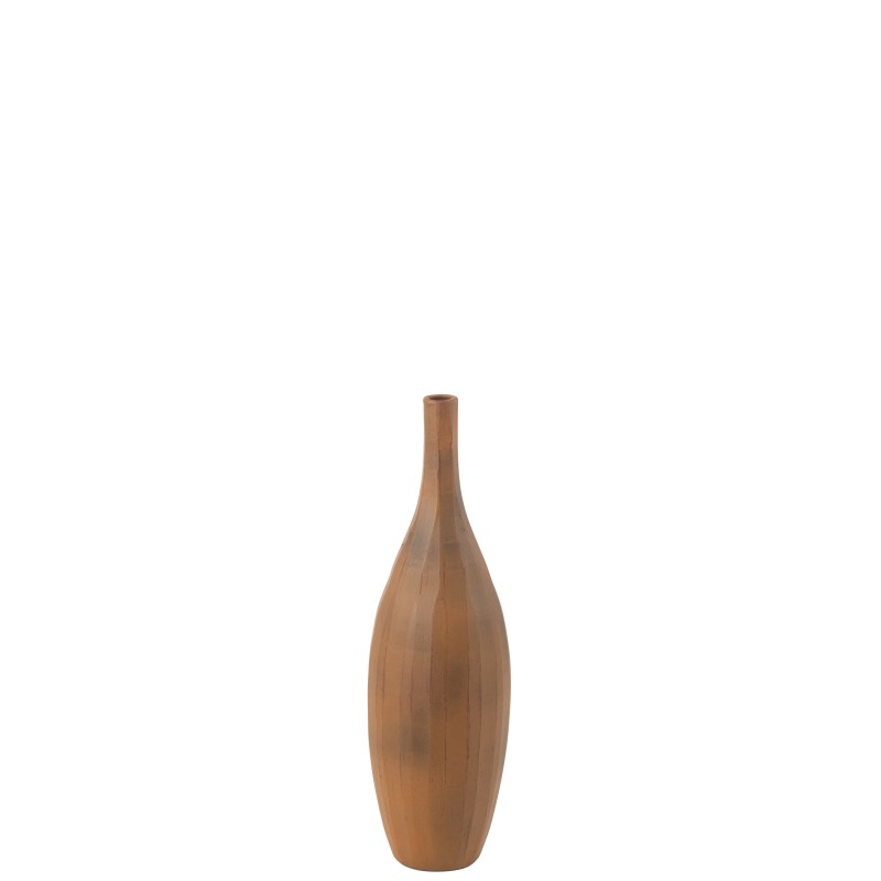 Vaso alto em cerâmica laranja 18x18x70 cm