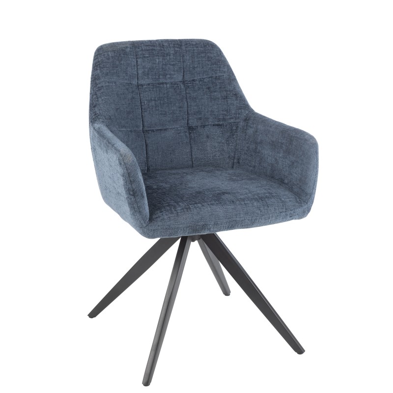 Cadeira lounge em metal azul 58x56,5x85 cm