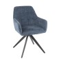 Cadeira lounge em metal azul 58x56,5x85 cm