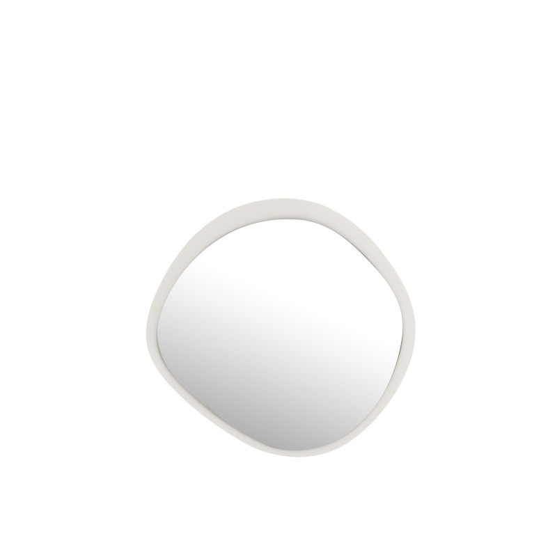 Espelho redondo em metal branco 60,5 x 4,5 x 58 cm
