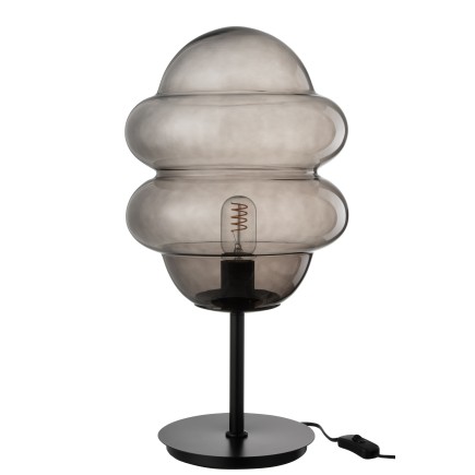 Lámpara de mesa de vidrio gris 28*28*52 cm