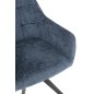 Cadeira lounge em metal azul 58x56,5x85 cm