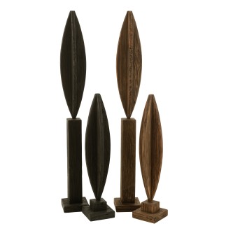 Objeto decorativo de madera negra 15*15*115 cm