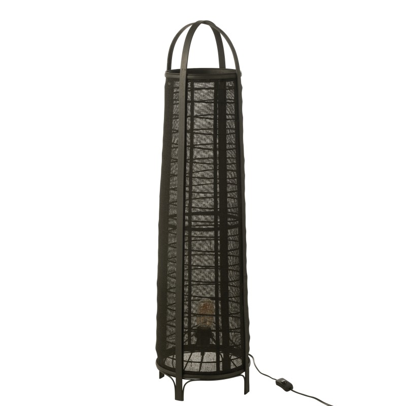 Lámpara alta de tela negra 26*26*100 cm