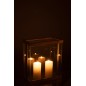 Lanterne rectangulaire en verre doré 32*15*35.5 cm