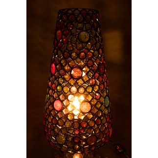 Lámpara de mesa de vidrio multicolor 23*14*55 cm