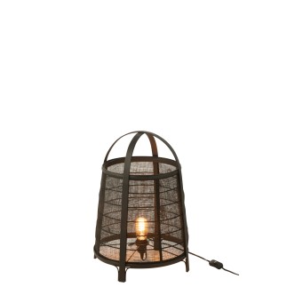 Lámpara de mesa de tela negra 36.5*36.5*52.5 cm