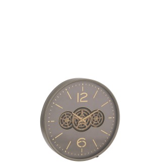 Pendule ronde en bois gris 60*9*60 cm