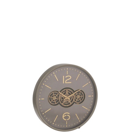 Pendule ronde en bois gris 60*9*60 cm