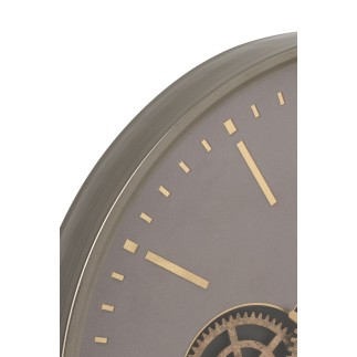 Pendule ronde en bois gris 60*9*60 cm