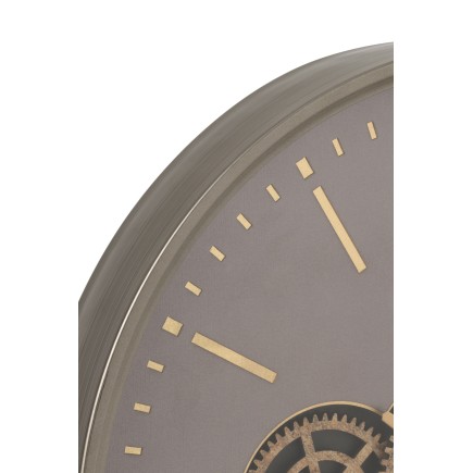 Pendule ronde en bois gris 60*9*60 cm