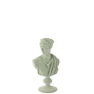 Buste femme en polyrésine vert 17.5*12*33 cm