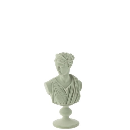 Buste femme en polyrésine vert 17.5*12*33 cm