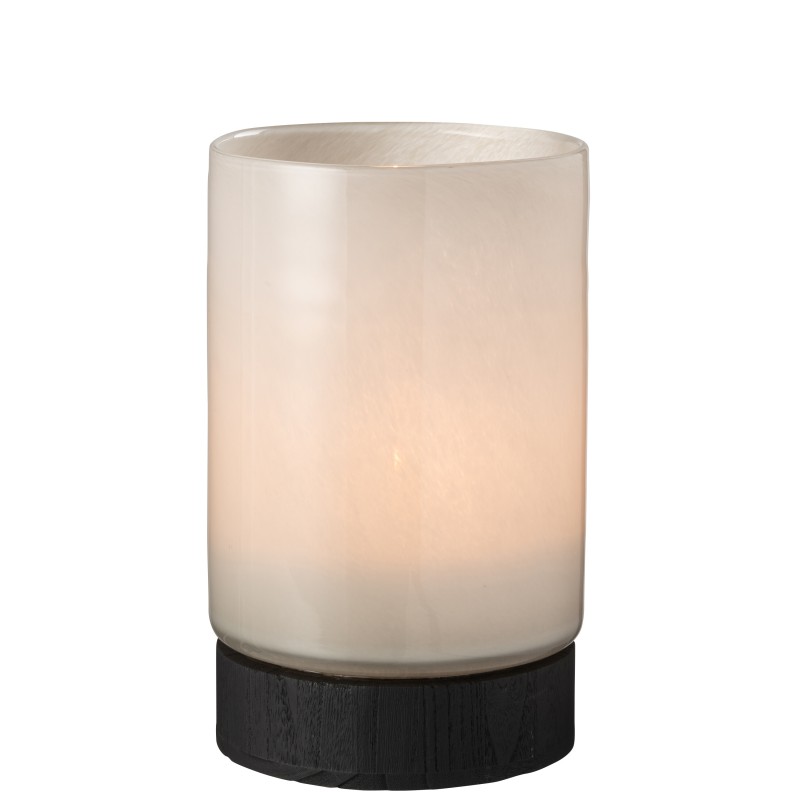 Photophore ou vase en verre blanc 20*20*31.5 cm