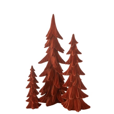 Albero di Natale in resina poliestere rosso 16.5*15.5*44 cm