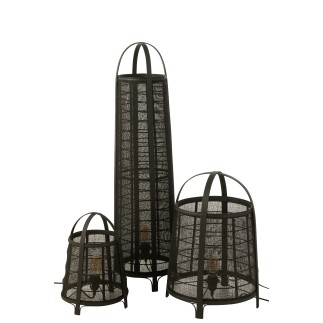 Lámpara alta de tela negra 26*26*100 cm