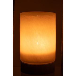Photophore ou vase en verre blanc 20*20*31.5 cm