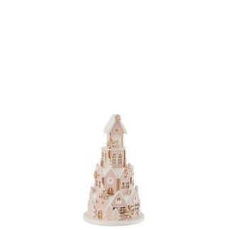 Maison de Noël en polyrésine multicouleur 13.5*13.5*22 cm
