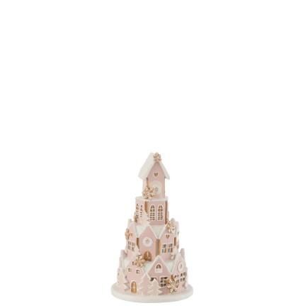 Maison de Noël en polyrésine multicouleur 13.5*13.5*22 cm