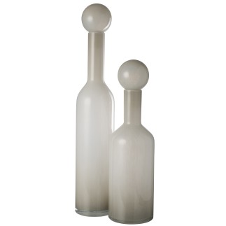 Vase bouteille en verre blanc 14*14*75 cm