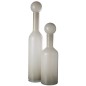 Vaso garrafa em vidro branco 14x14x75 cm