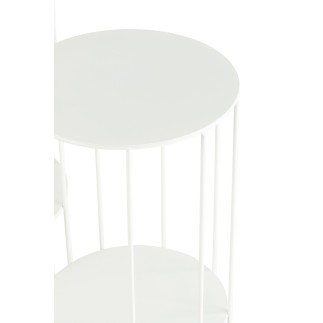 Set de 3 présentoirs à fleurs en métal blanc 28*28*70 cm