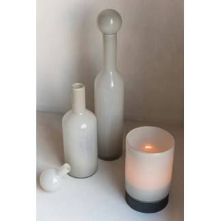 Vase bouteille en verre blanc 14*14*75 cm