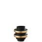 Vaso de vidro preto 17,5 x 17,5 x 18,5 cm Vaso de vidro preto 17,5 x 17,5 x 18,5 cm