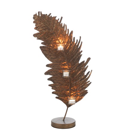 Soporte para velas de vidrio marrón 39.5*17*81 cm