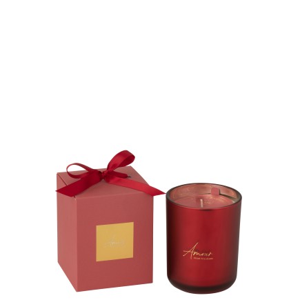 Vela aromática de parafina roja 10.5*10.5*14 cm