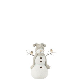 Muñeco de nieve de polirresina multicolor 23.5*14*27.5 cm