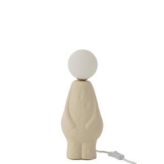 Lámpara de mesa de piedra beige 14*12.5*35.5 cm