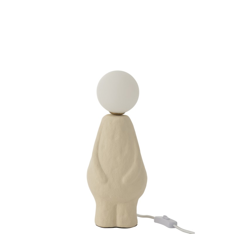 Lámpara de mesa de piedra beige 14*12.5*35.5 cm