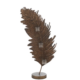 Soporte para velas de vidrio marrón 39.5*17*81 cm