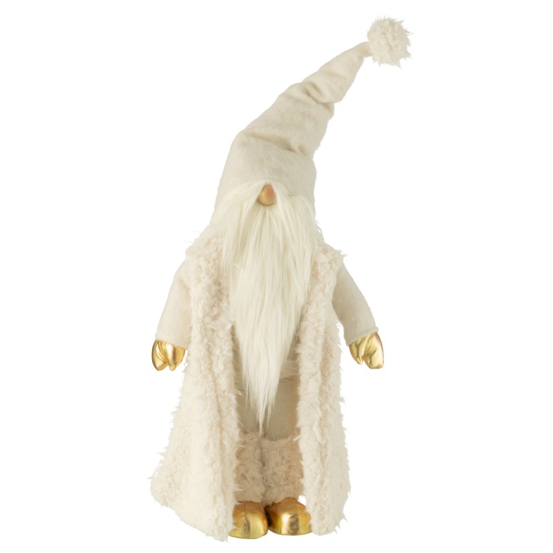 Duende de Natal em tecido branco 30x22x90 cm Duende de Natal em tecido branco 30x22x90 cm