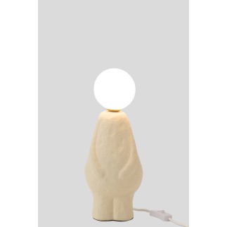 Lámpara de mesa de piedra beige 14*12.5*35.5 cm