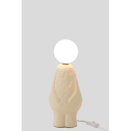 Lámpara de mesa de piedra beige 14*12.5*35.5 cm